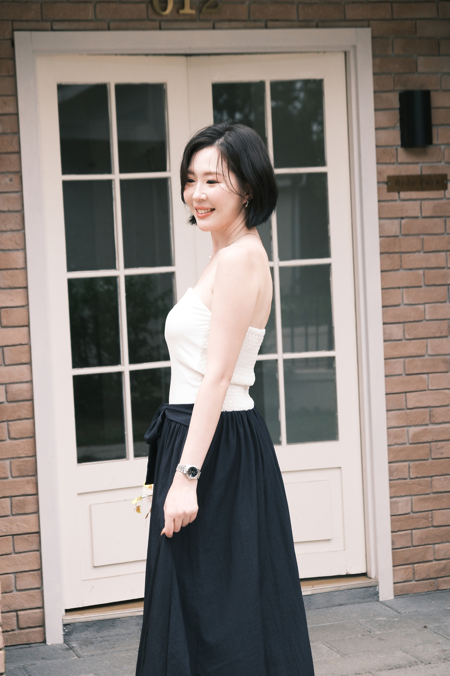 Elara Strapless Midi Dress