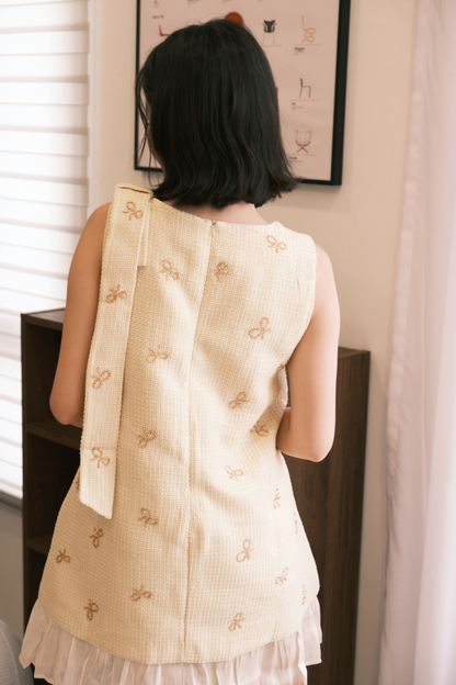 Liora Ribbon Tweed Mini Dress