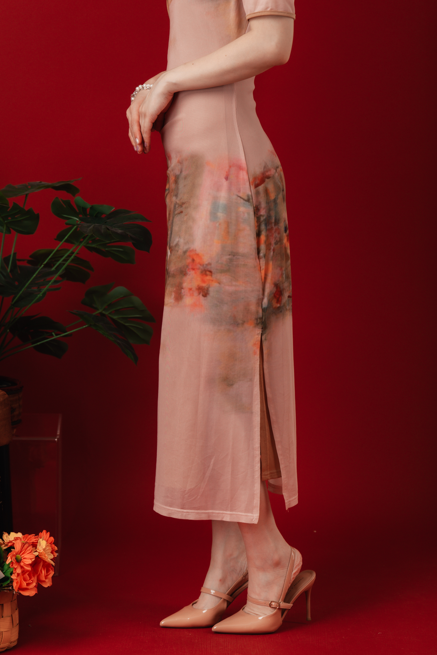 Celia Painted Bloom Cheongsam Dress
