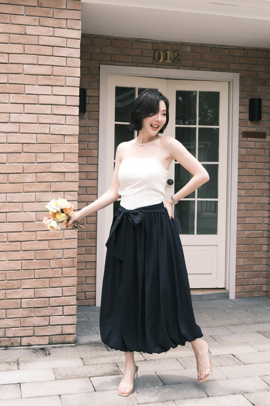 Elara Strapless Midi Dress