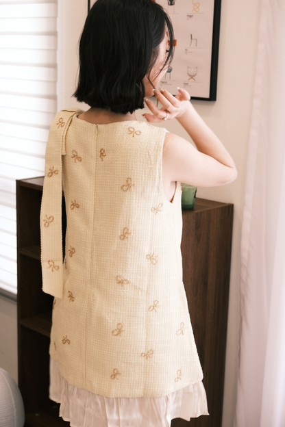 Liora Ribbon Tweed Mini Dress