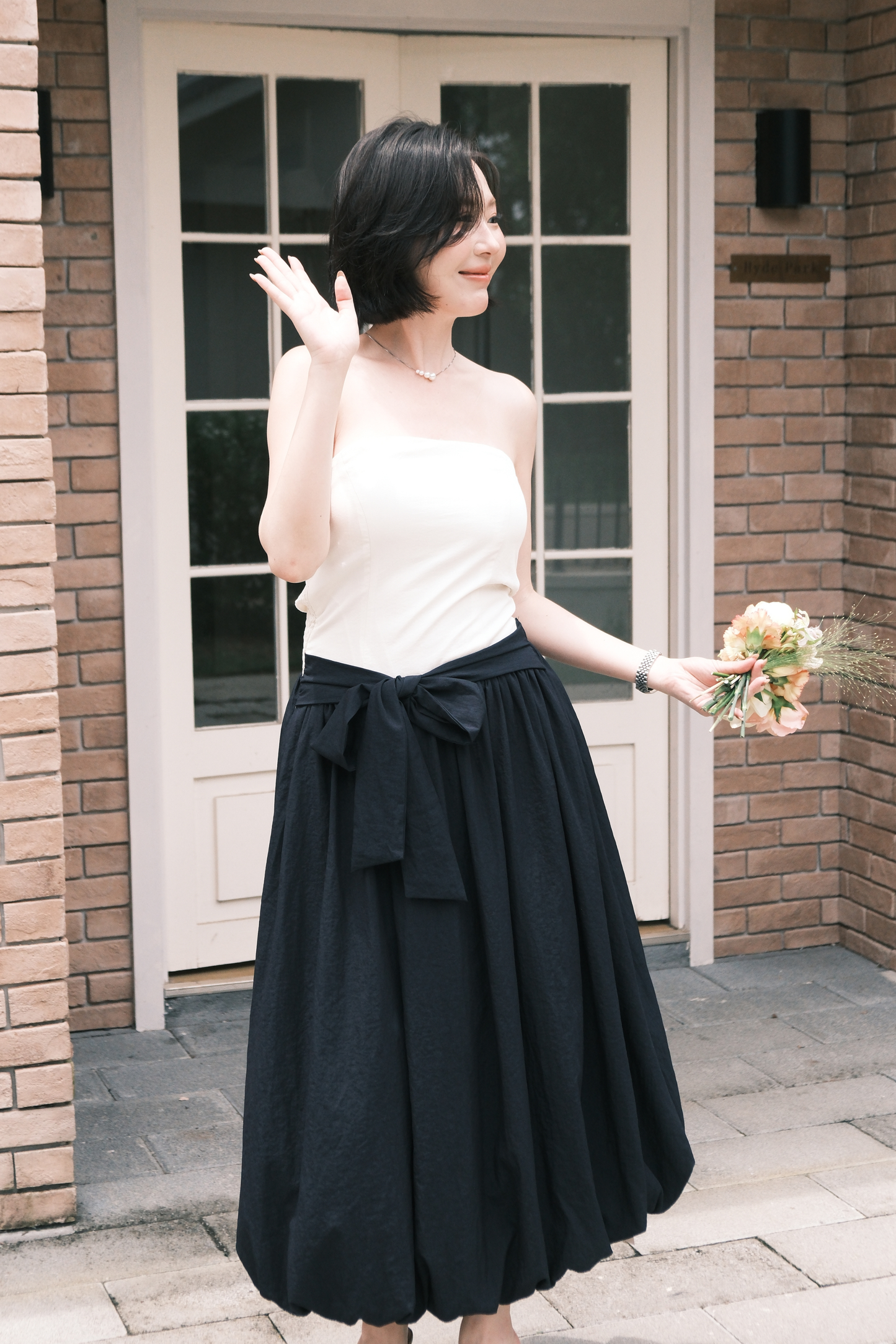 Elara Strapless Midi Dress