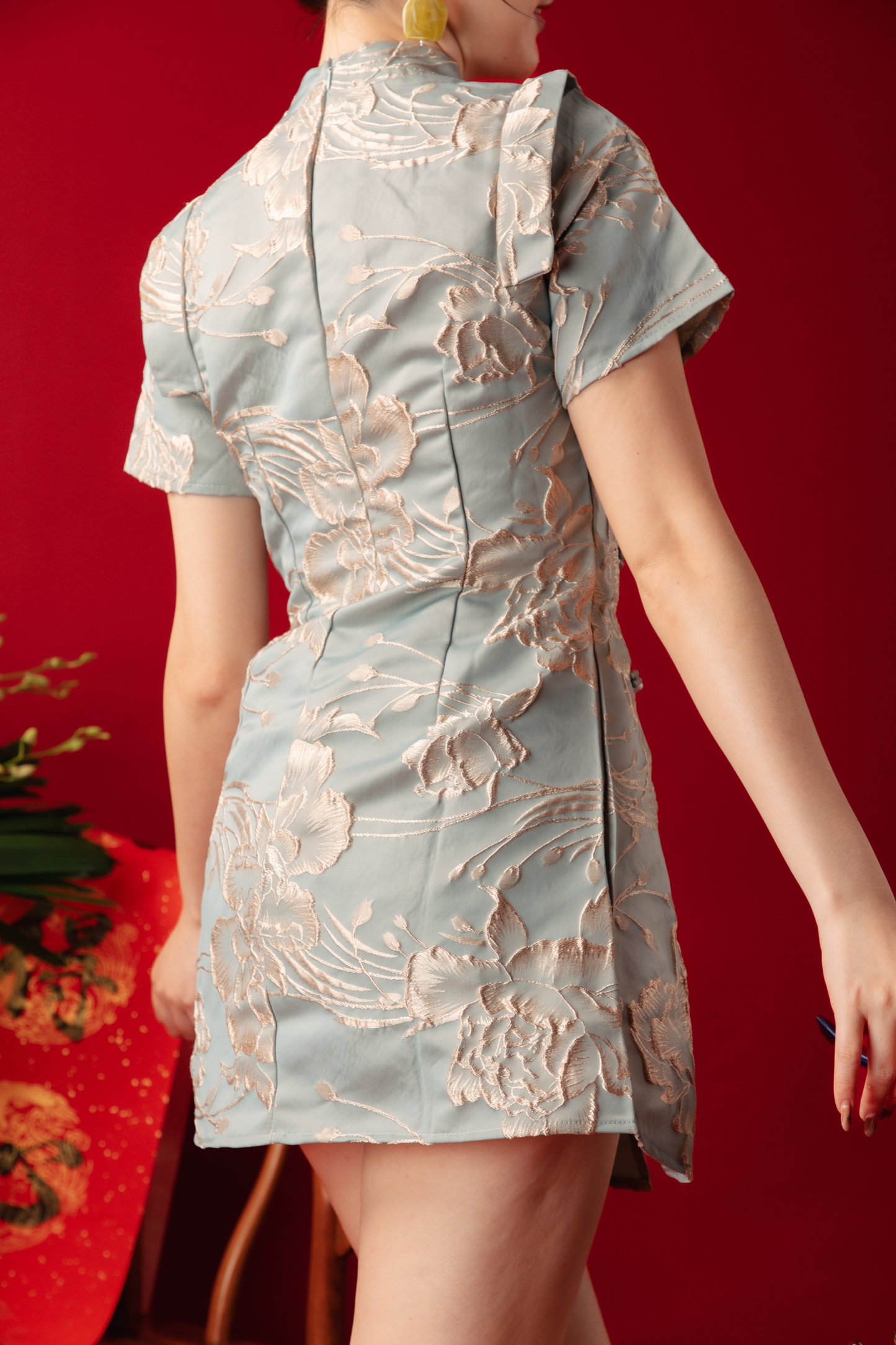 Azure Bloom Brocade Two-Piece Set