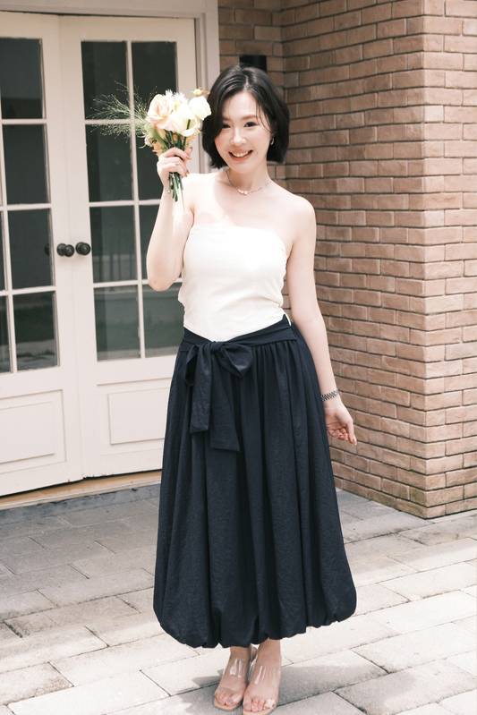 Elara Strapless Midi Dress
