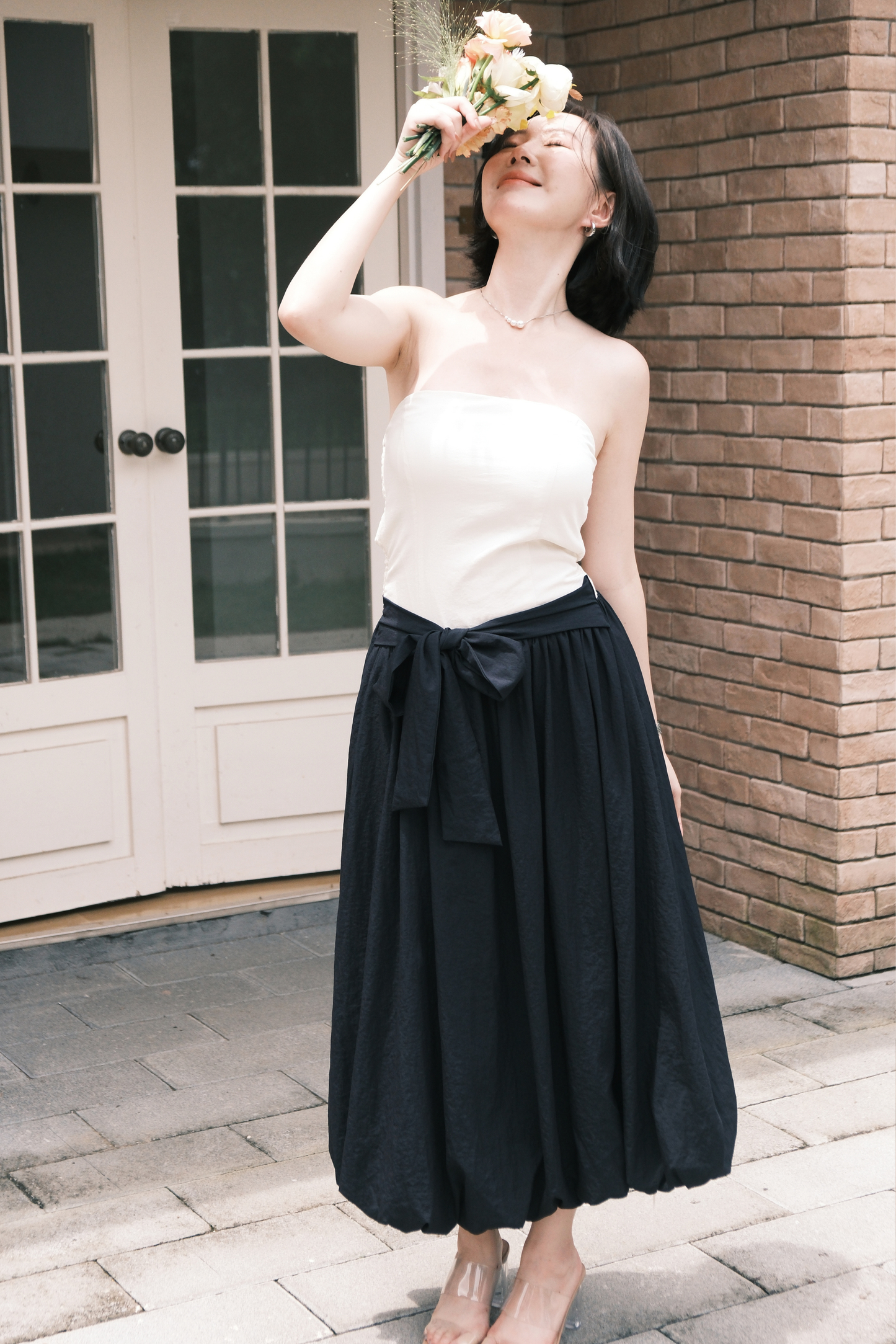 Elara Strapless Midi Dress