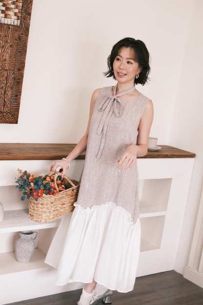 Aurelia Dot Maxi Dress in Lavender Mist
