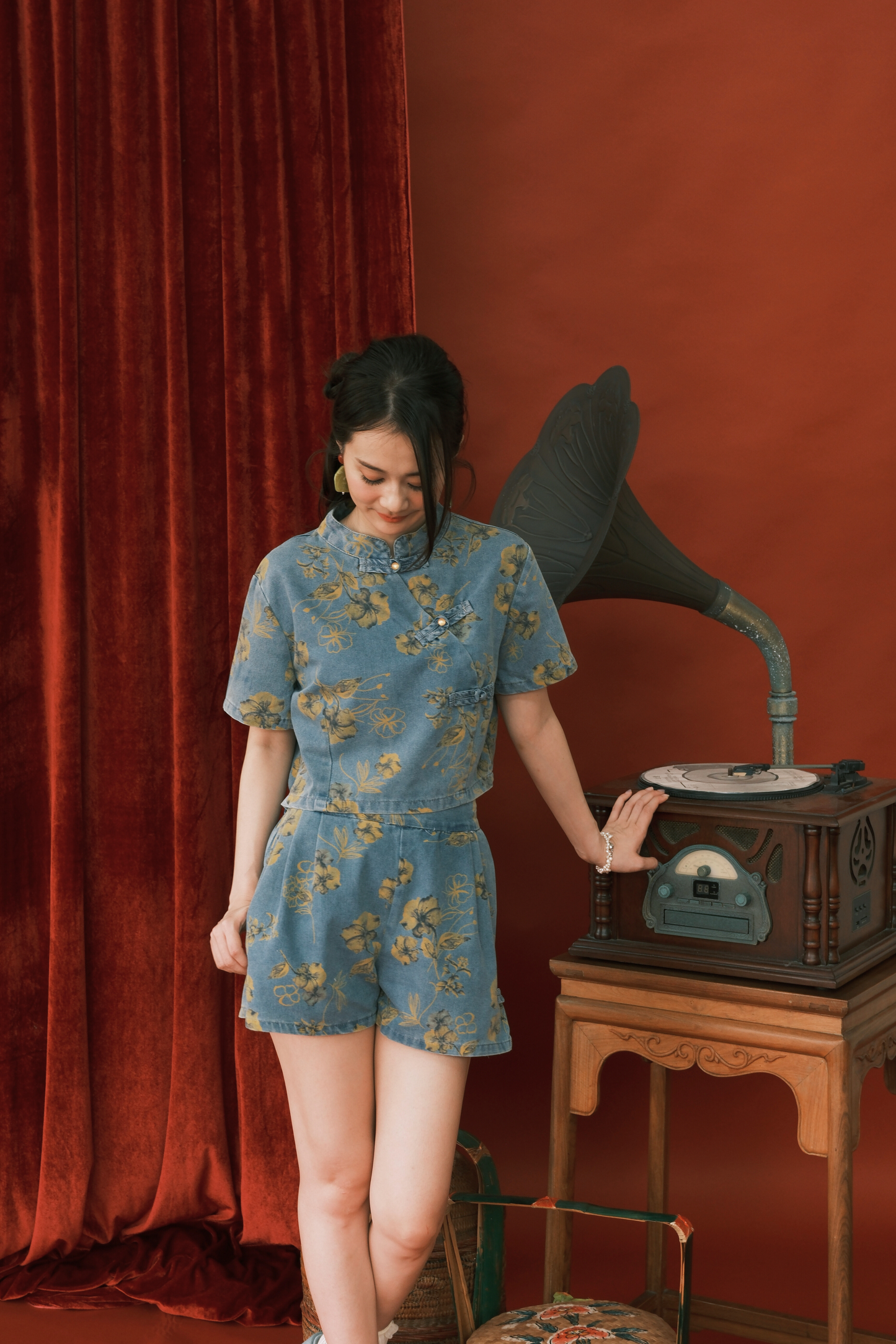 Élodie Denim Tang Set