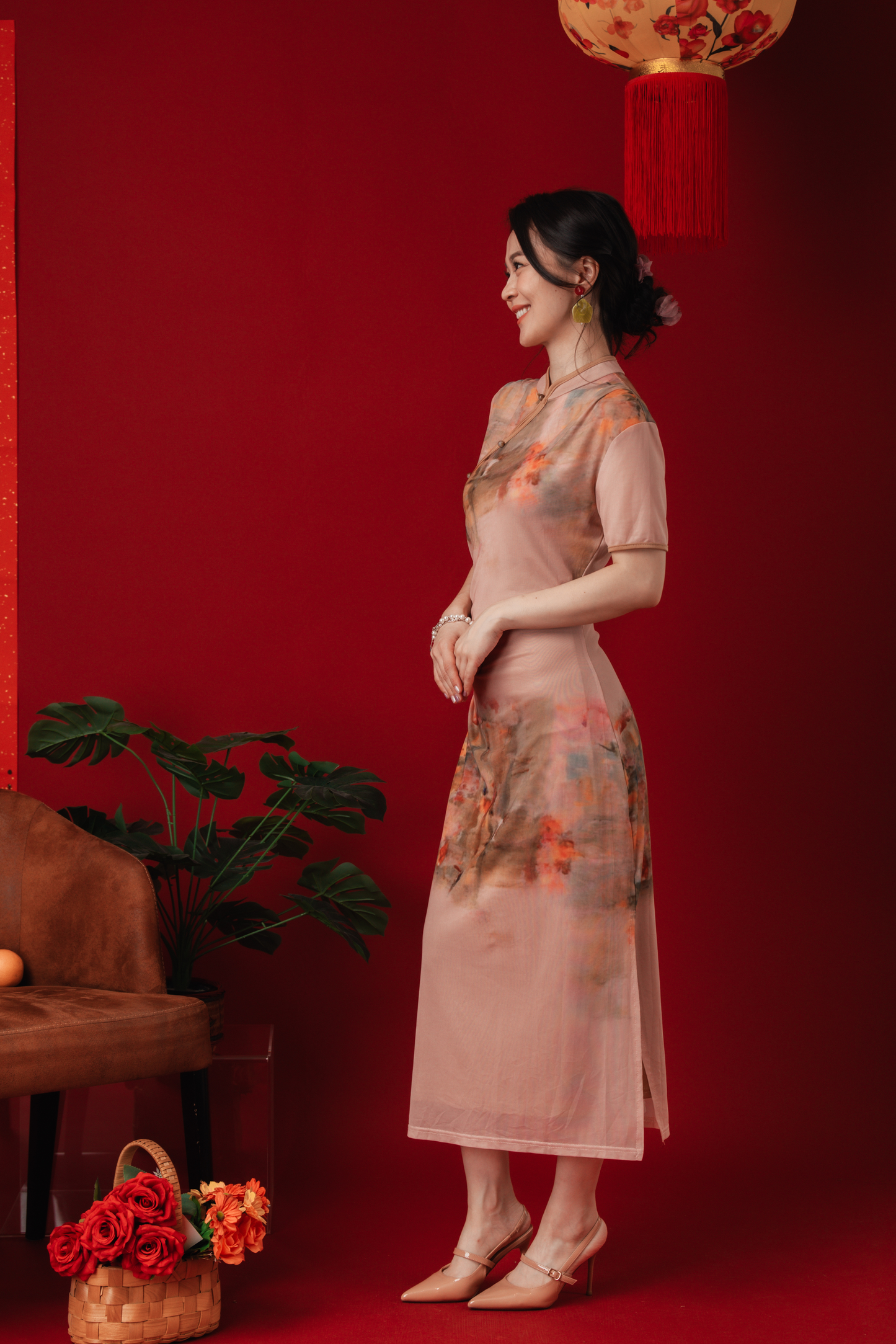 Celia Painted Bloom Cheongsam Dress