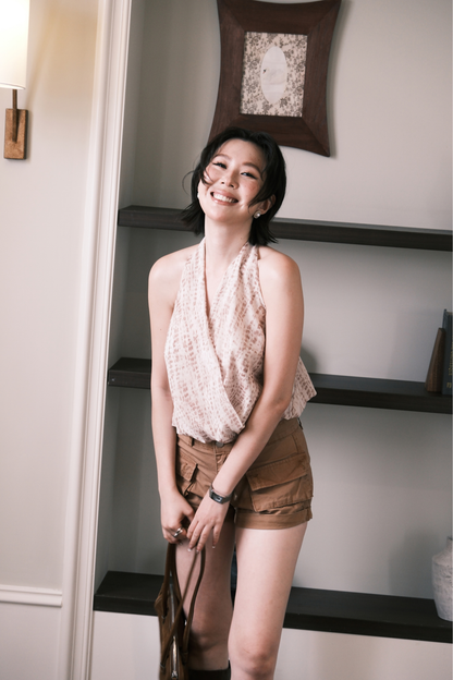Soline Draped Halter in Coffee