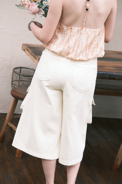 Noémie Pocket Denim Jorts In Light Yellow