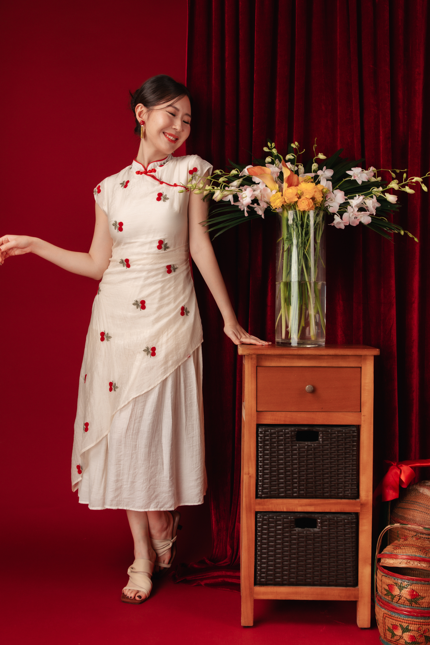 Elara Blossom Embroidered Dress