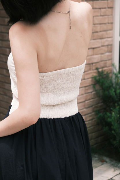 Elara Strapless Midi Dress