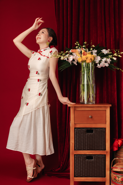 Elara Blossom Embroidered Dress