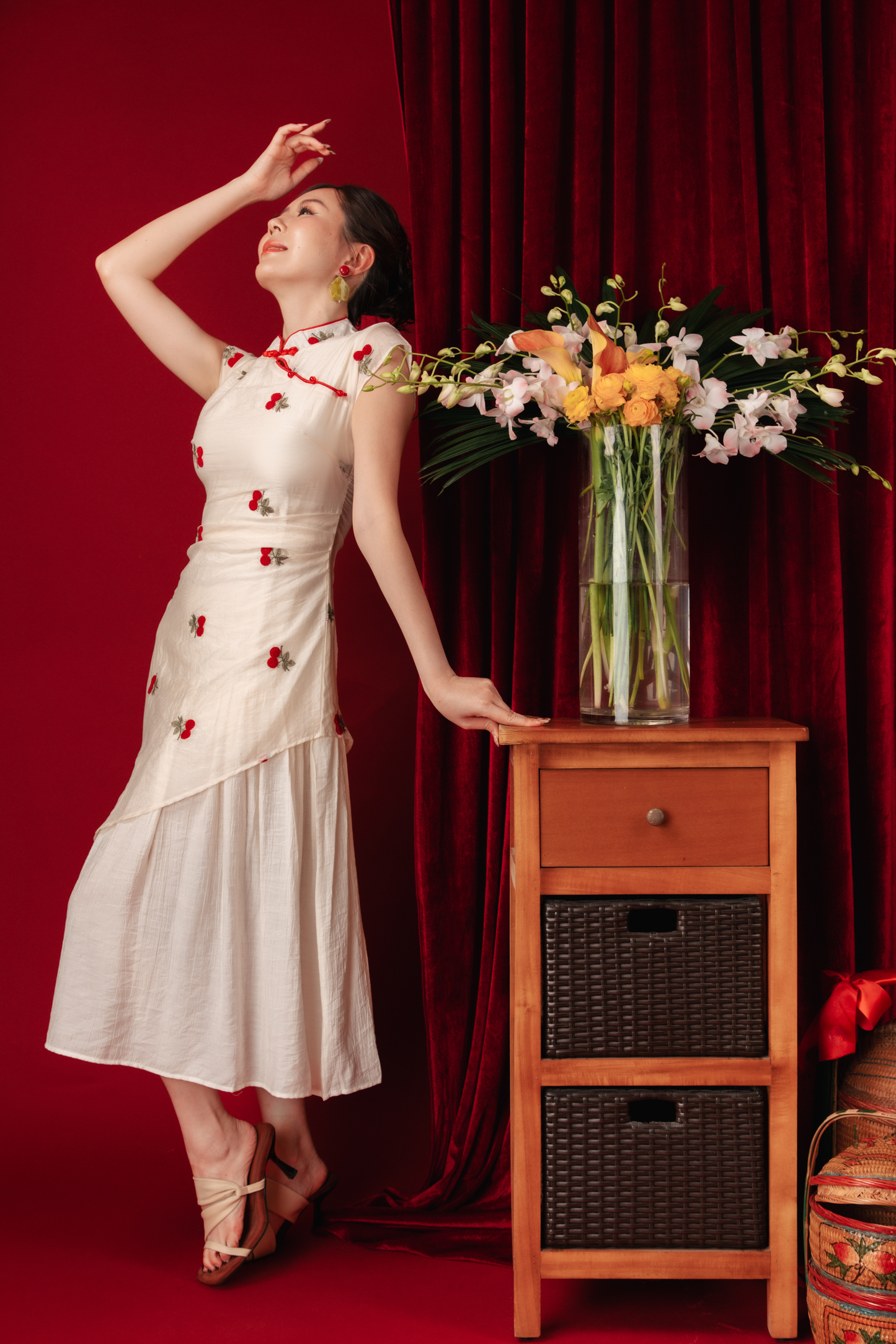 Elara Blossom Embroidered Dress