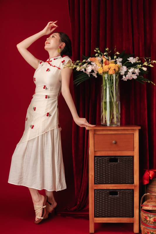 Elara Blossom Embroidered Dress