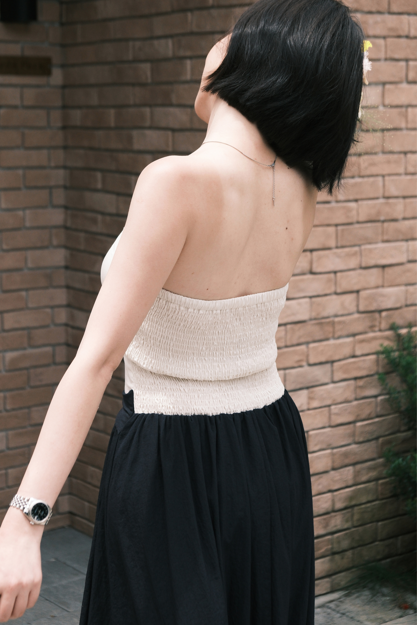 Elara Strapless Midi Dress