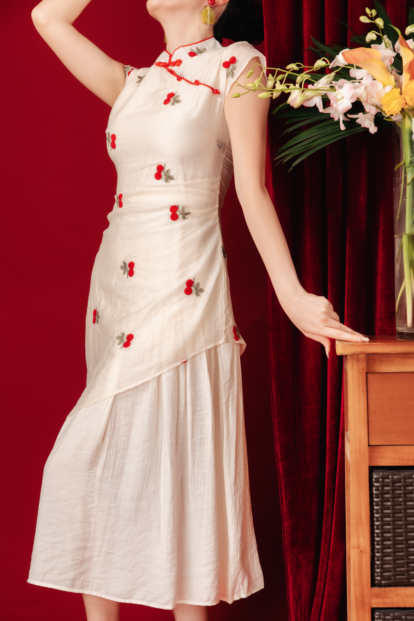 Elara Blossom Embroidered Dress