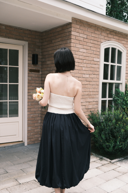 Elara Strapless Midi Dress
