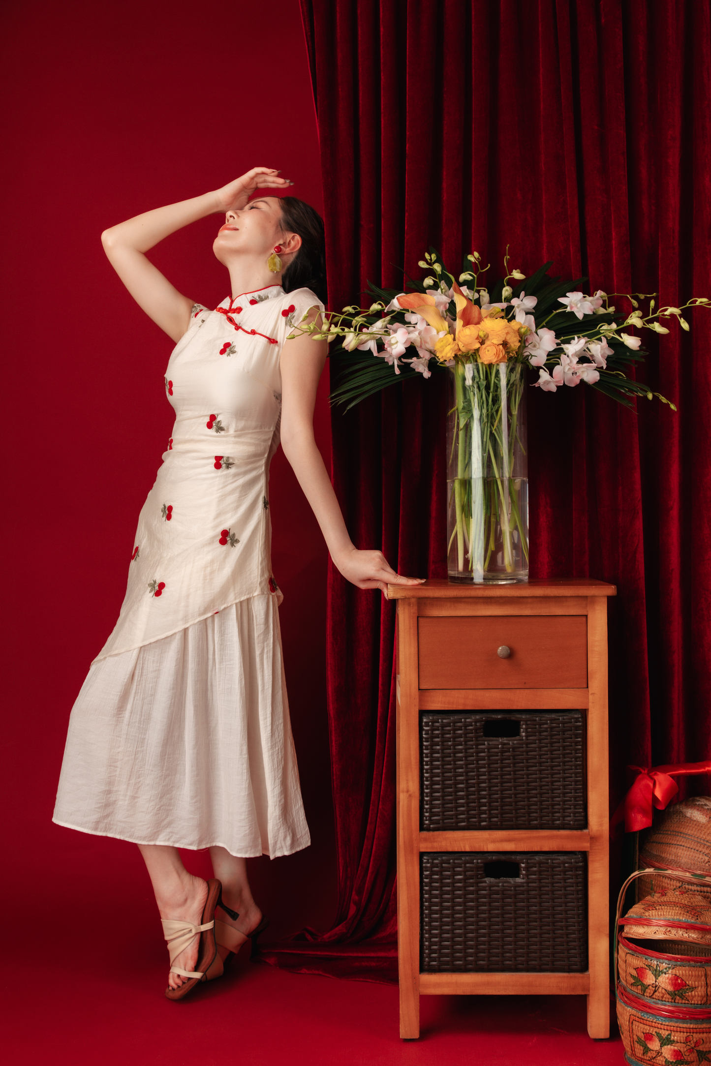 Elara Blossom Embroidered Dress