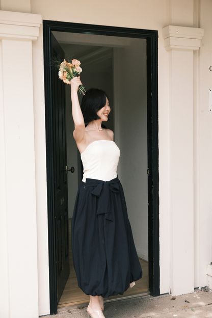 Elara Strapless Midi Dress