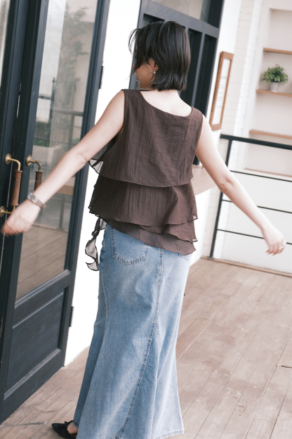 Lumière Top in Coffee
