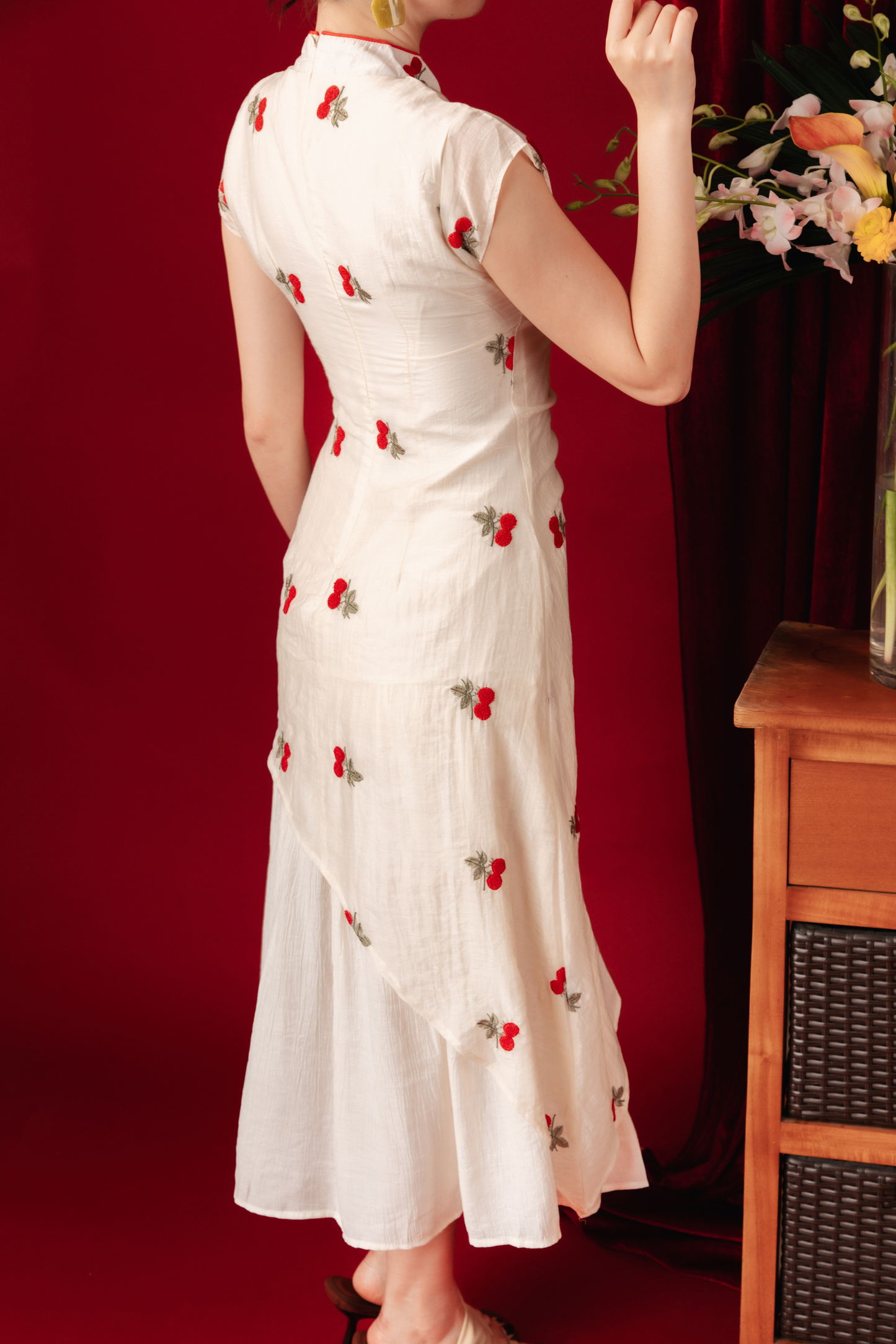 Elara Blossom Embroidered Dress