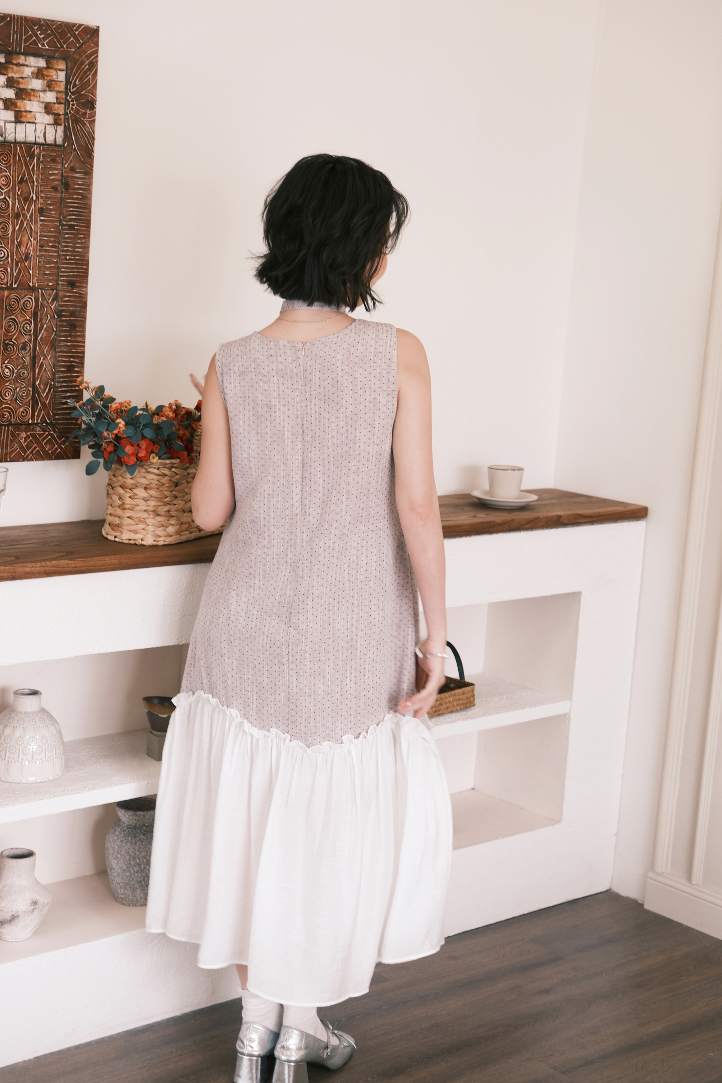 Aurelia Dot Maxi Dress in Lavender Mist