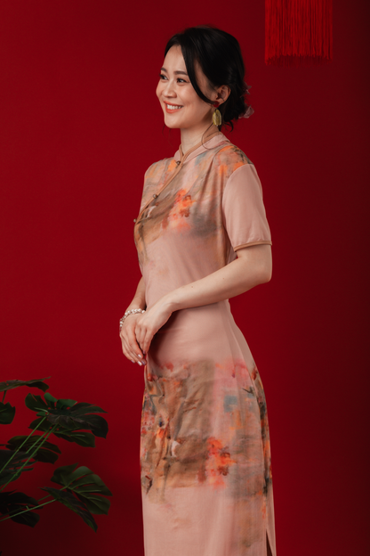 Celia Painted Bloom Cheongsam Dress
