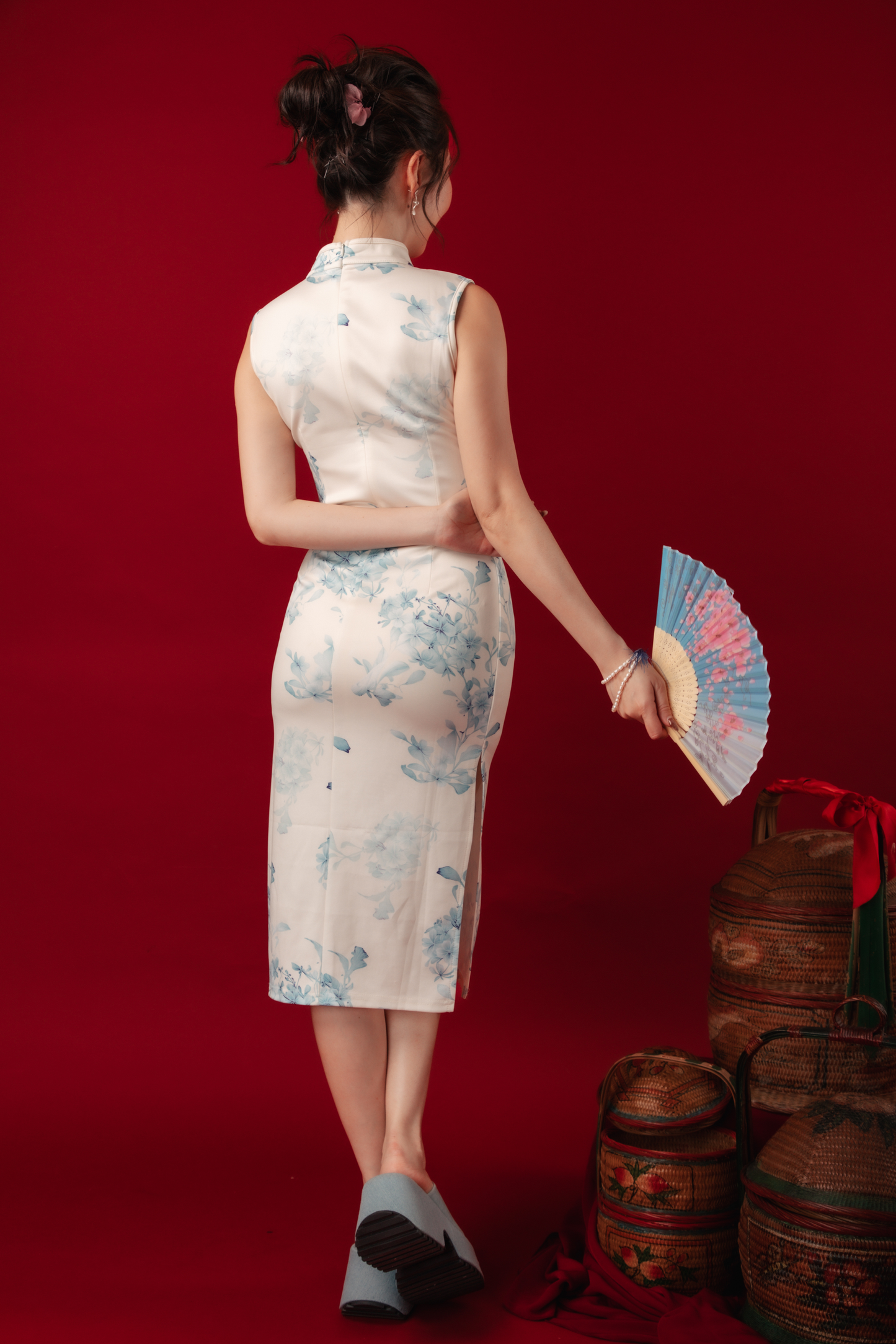 Isabelle Porcelain Cheongsam Dress (In-Stock)