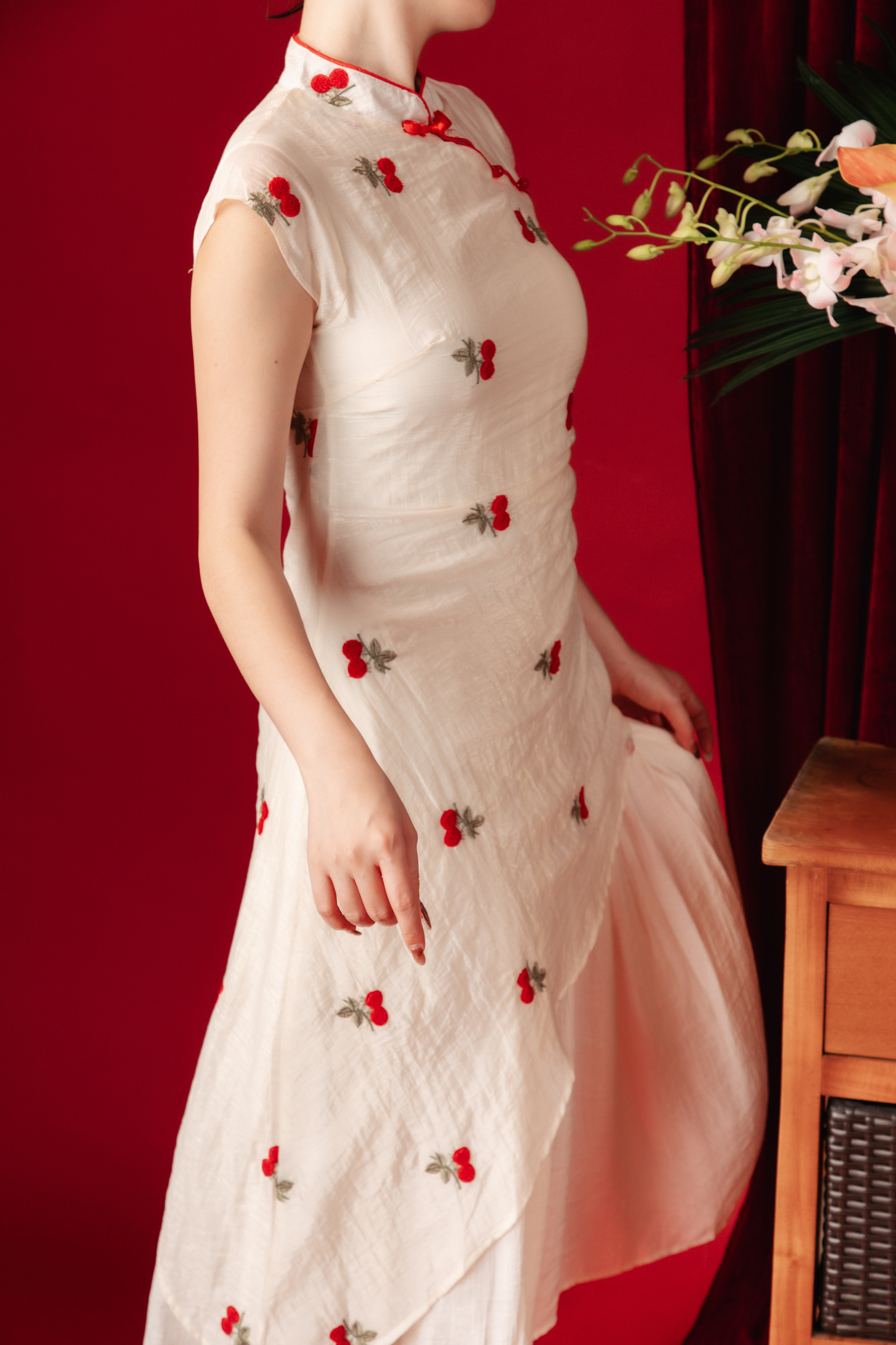 Elara Blossom Embroidered Dress