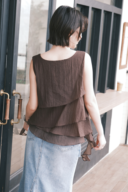 Lumière Top in Coffee