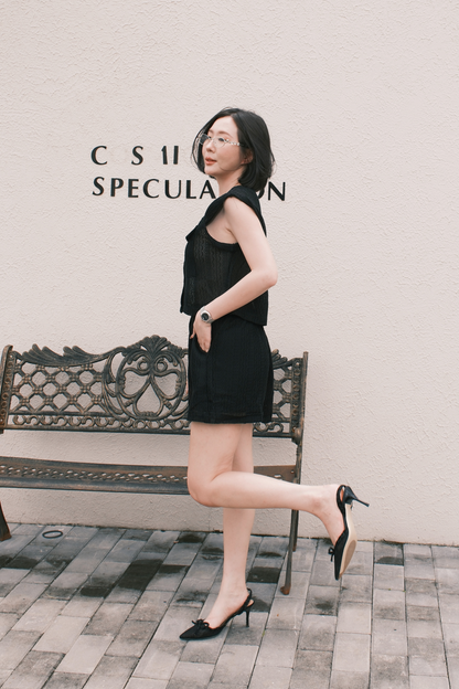 Noa Crochet Twinset in Black