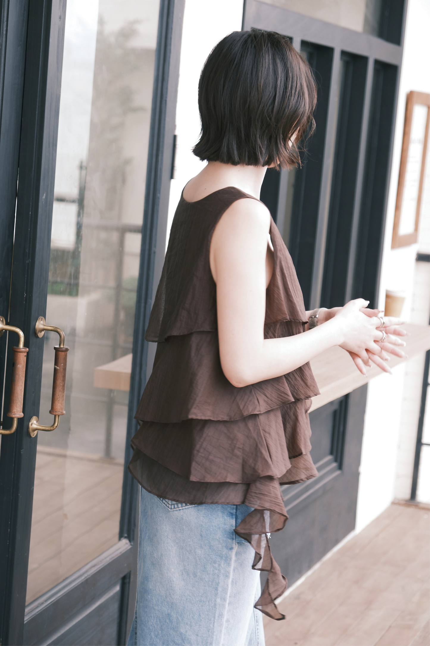Lumière Top in Coffee