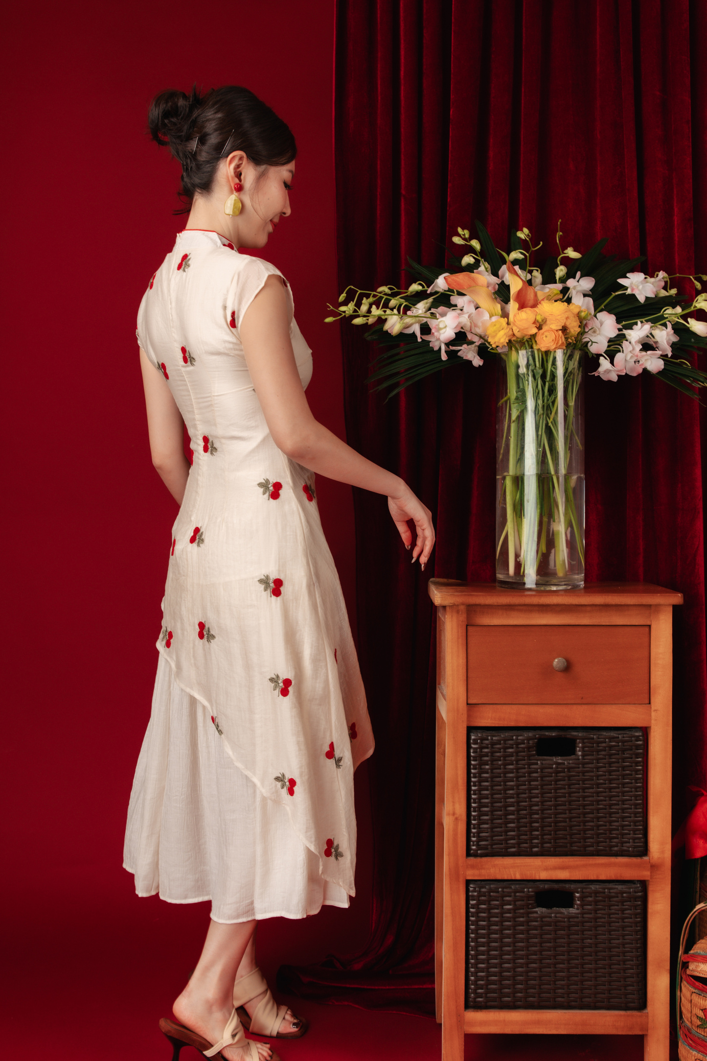 Elara Blossom Embroidered Dress