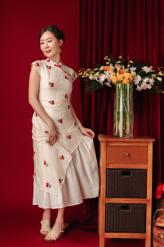 Elara Blossom Embroidered Dress