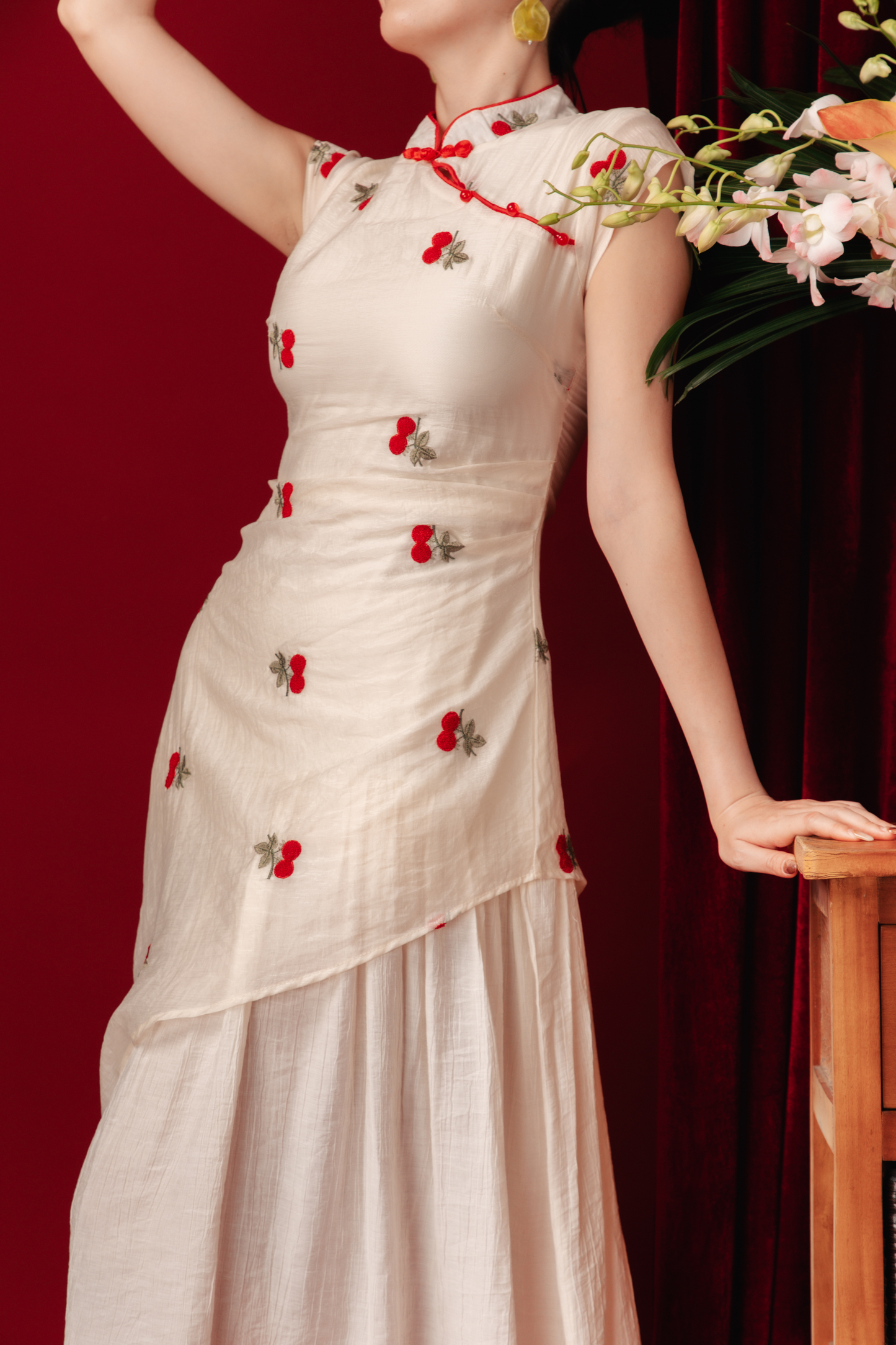 Elara Blossom Embroidered Dress