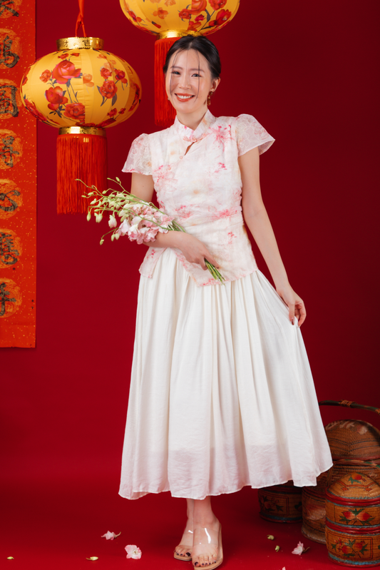Evelyn Floral Jacquard Cheongsam Dress