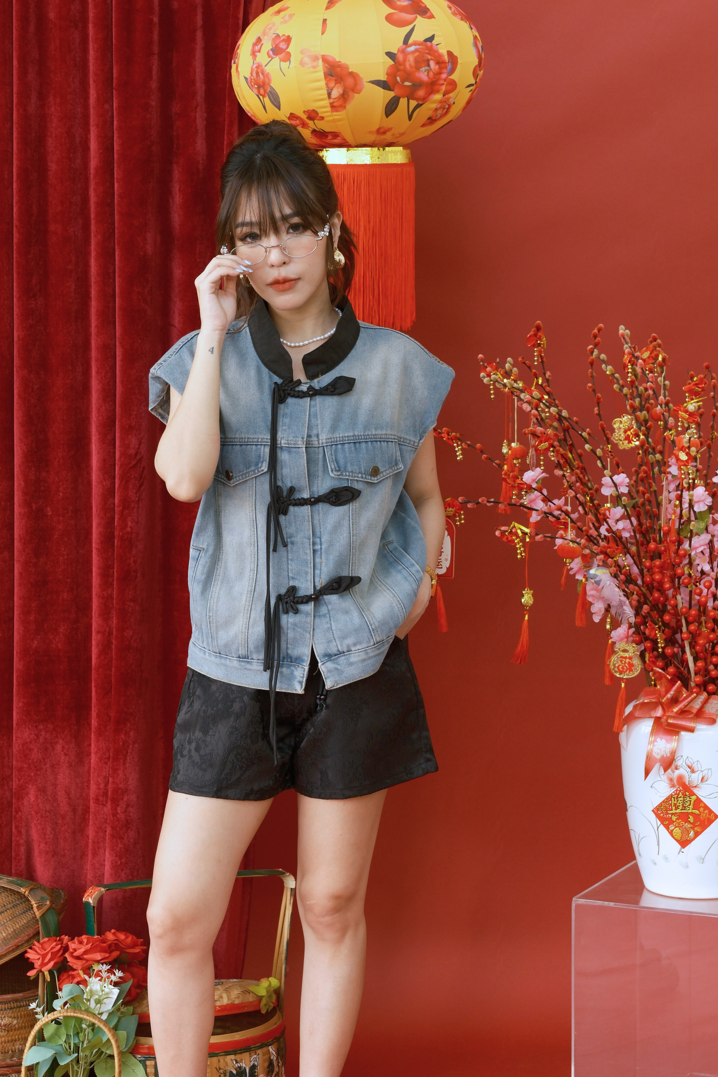 Midnight Knot Denim Vest (In-Stock)