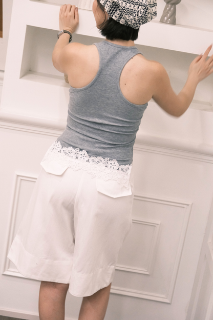 Ari Ribbed Tank in Grey
