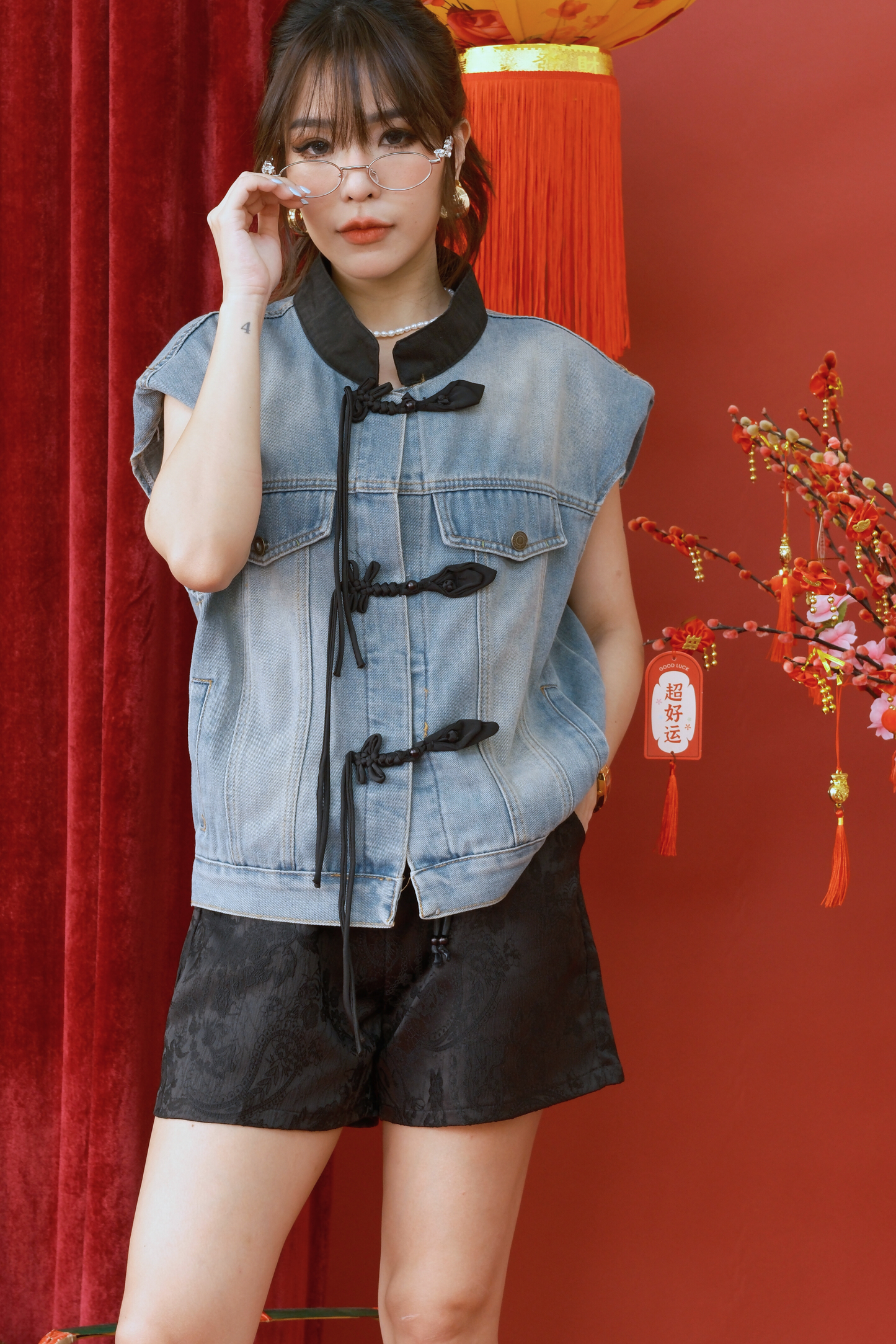 Midnight Knot Denim Vest (In-Stock)
