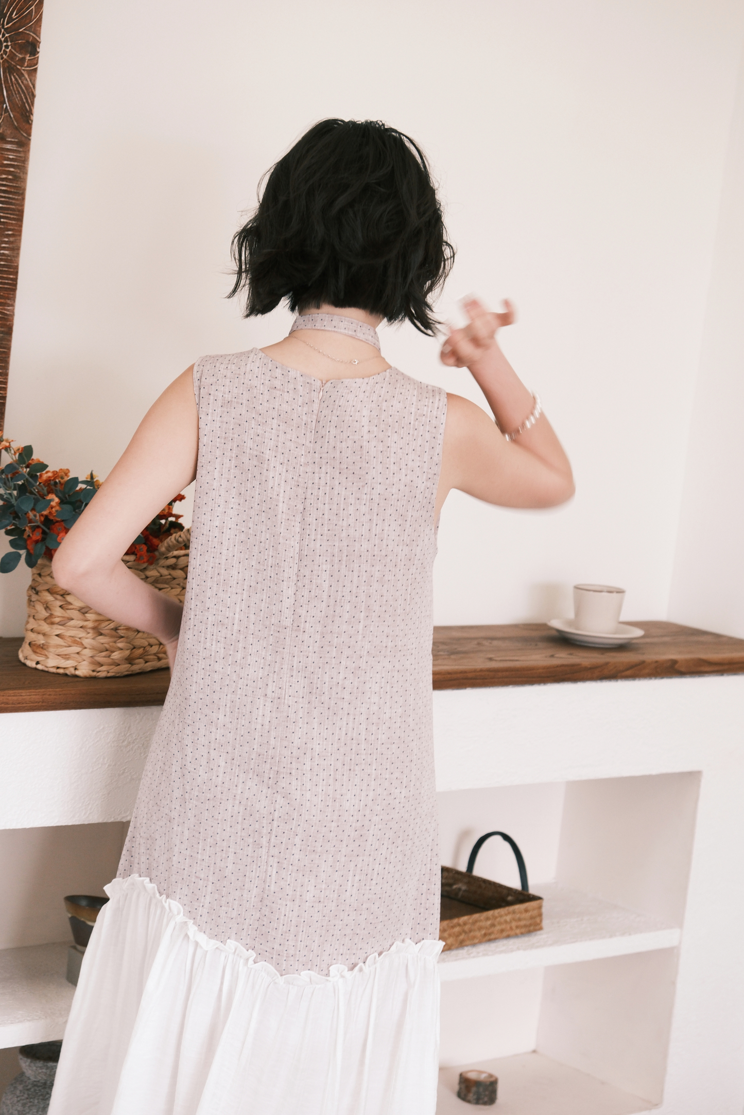 Aurelia Dot Maxi Dress in Lavender Mist