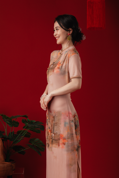 Celia Painted Bloom Cheongsam Dress