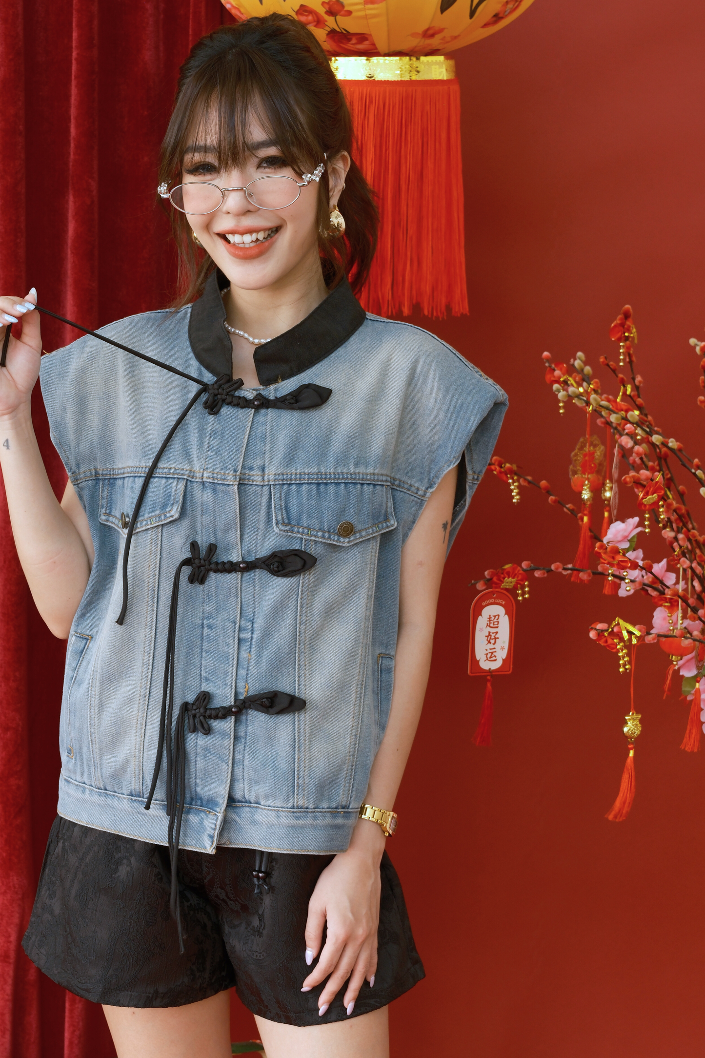 Midnight Knot Denim Vest (In-Stock)