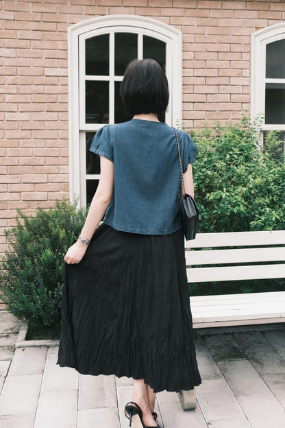 Elara Soft Wave Skirt In Black