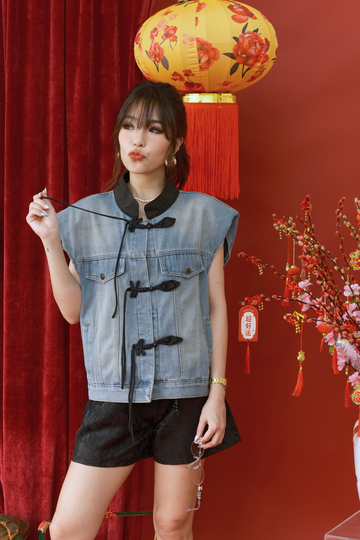 Midnight Knot Denim Vest (In-Stock)