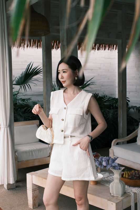 Noa Crochet Twinset in White