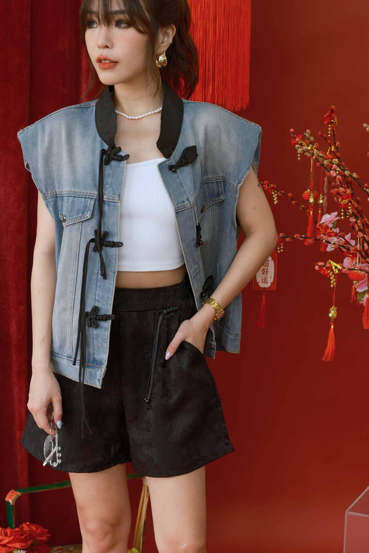 Midnight Knot Denim Vest (In-Stock)