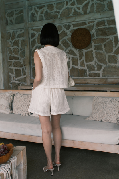 Noa Crochet Twinset in White