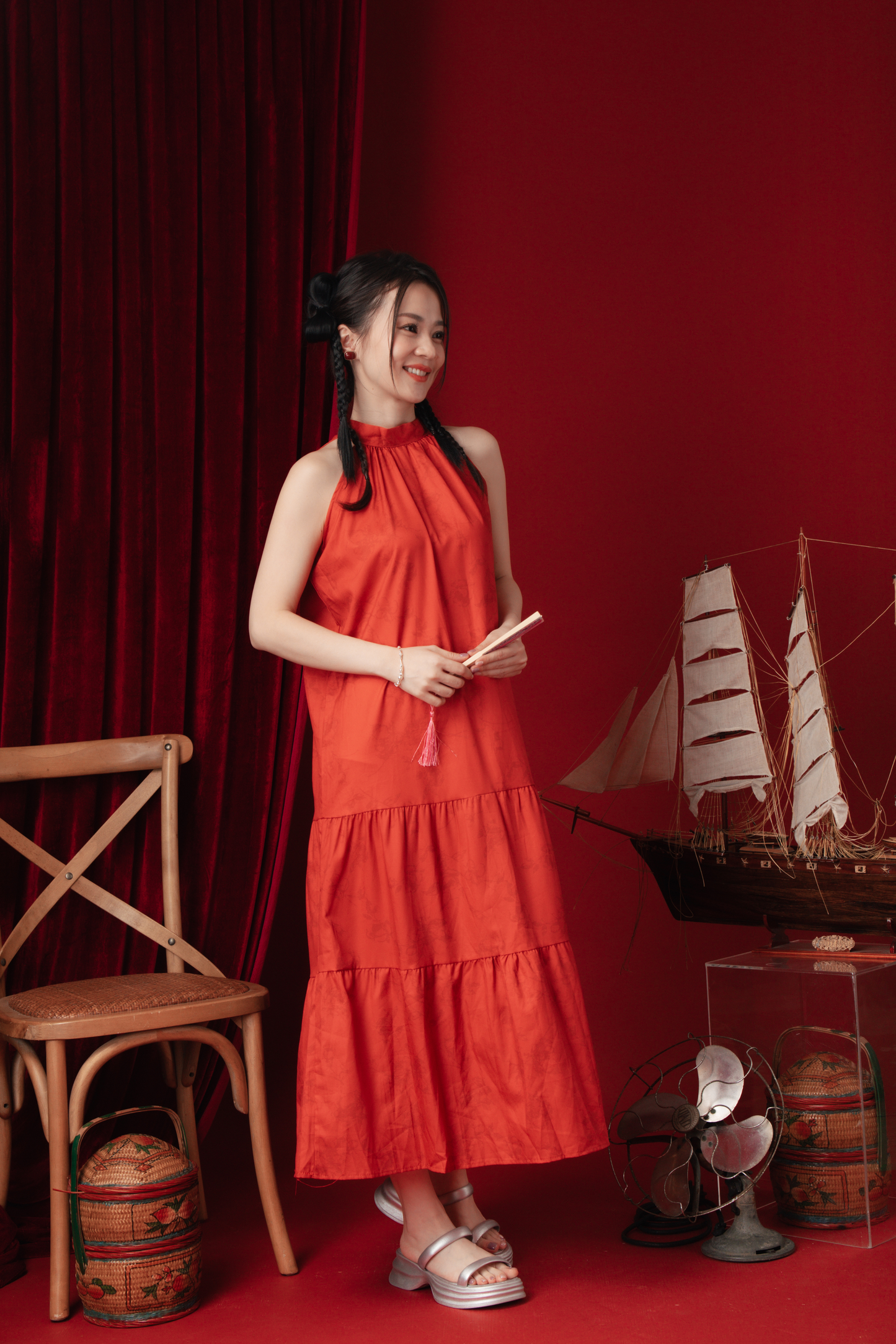 Ruby Heritage Halter Maxi Dress
