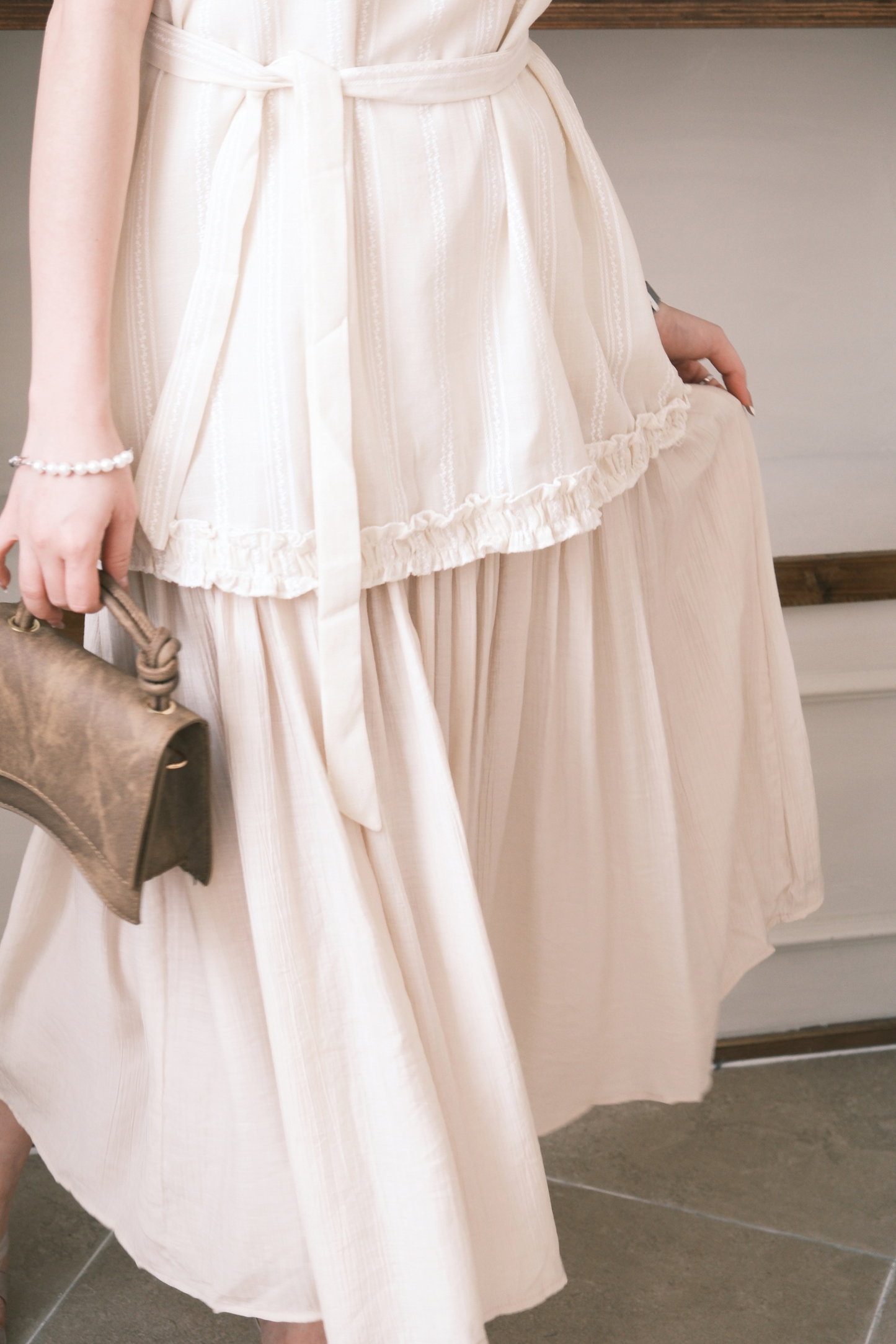 Émilie Layered Dress in Cream